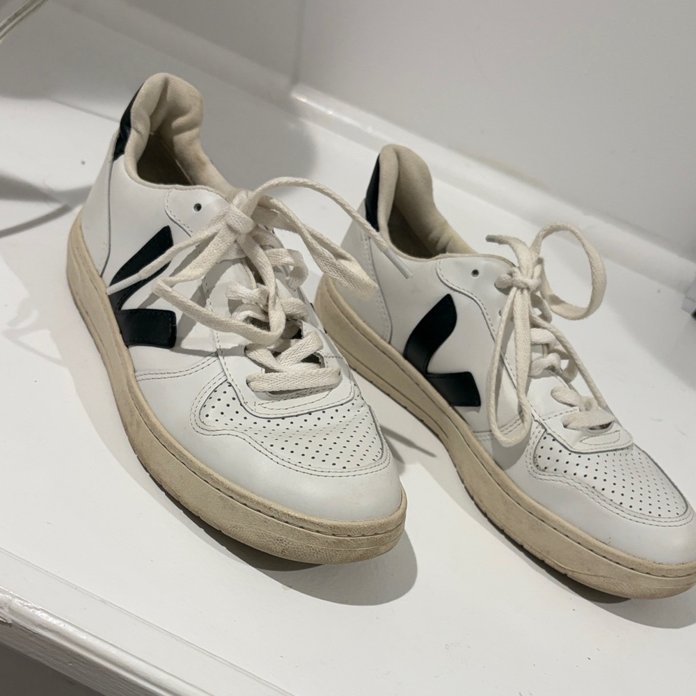 Veja Women’s White Sneakers with Black Accents